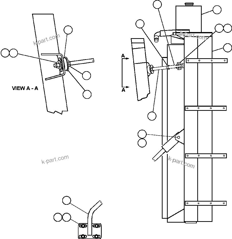Komatsu parts book diagram for AFE57-AA 830E-AC S/N A30106 - A30108      ELK VALLEY COAL: RADIATOR MOUNTING
