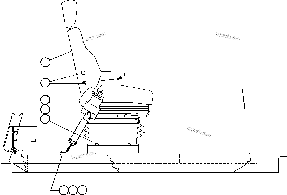 Komatsu parts book diagram for AFE57-AA 830E-AC S/N A30106 - A30108      ELK VALLEY COAL: PASSENGER SEAT INSTALLATION