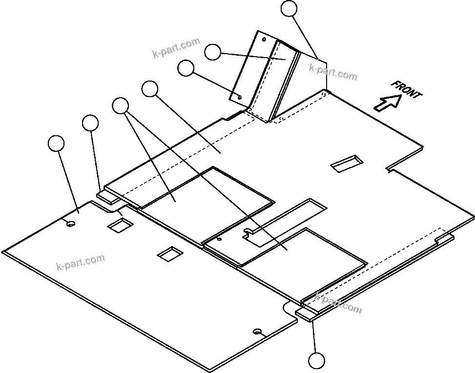 Komatsu parts book diagram for AFE57-AA 830E-AC S/N A30106 - A30108      ELK VALLEY COAL: FOOTREST AND FLOOR MATS