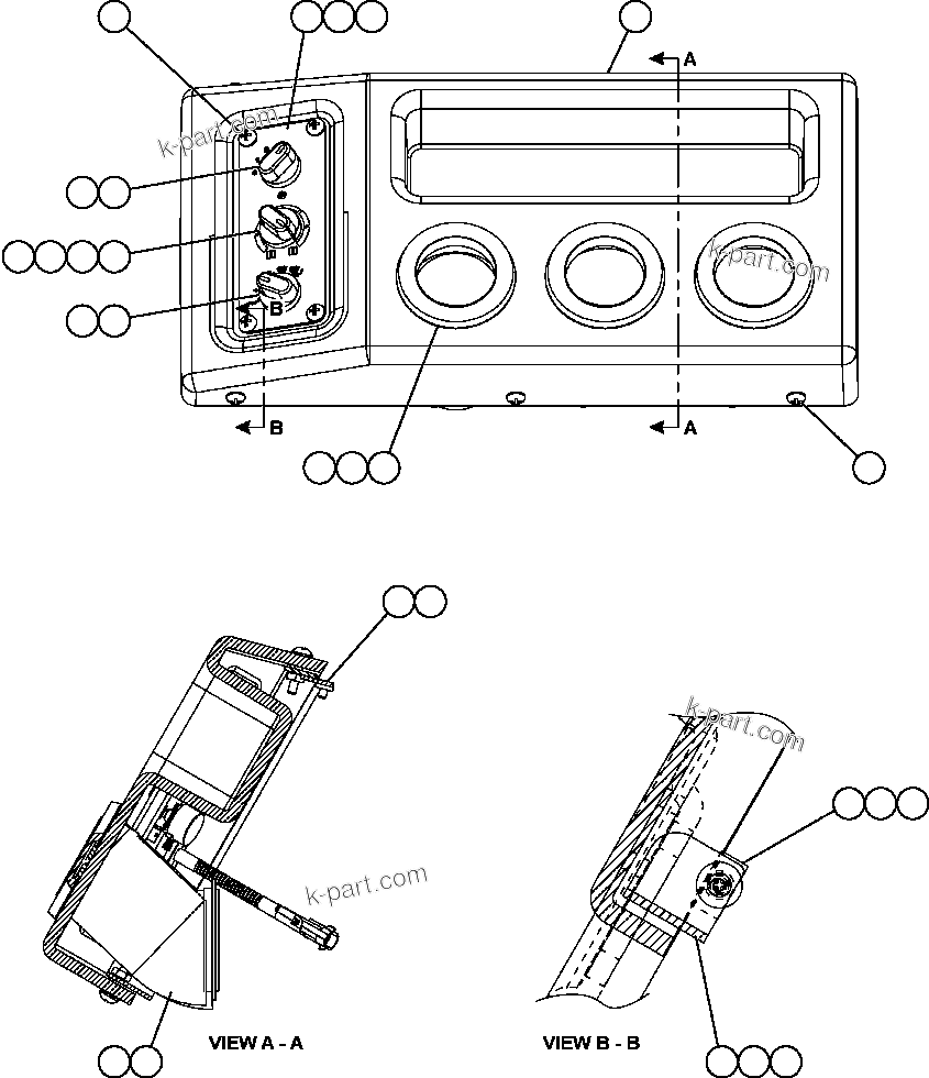 Komatsu parts book diagram for AFE57-AA 830E-AC S/N A30106 - A30108      ELK VALLEY COAL: HEATER/AIR CONDITIONER DASH MODULE