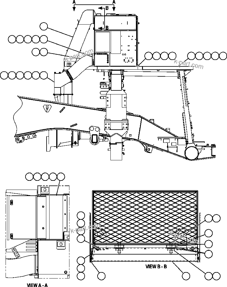 Komatsu parts book diagram for AFE57-AA 830E-AC S/N A30106 - A30108      ELK VALLEY COAL: BLOWER INLET INSTALLATION