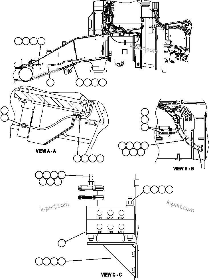 Komatsu parts book diagram for AFE57-AA 830E-AC S/N A30106 - A30108      ELK VALLEY COAL: POWER WIRING INSTALLATION