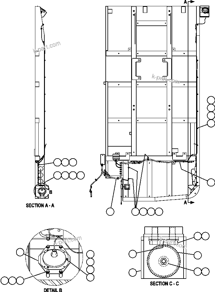 Komatsu parts book diagram for AFE57-AA 830E-AC S/N A30106 - A30108      ELK VALLEY COAL: RIGHT DECK WIRING