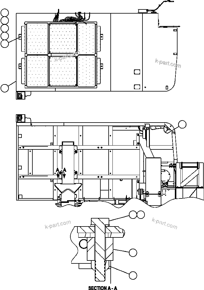 Komatsu parts book diagram for AFE57-AA 830E-AC S/N A30106 - A30108      ELK VALLEY COAL: RIGHT DECK MOUNTING & GRID