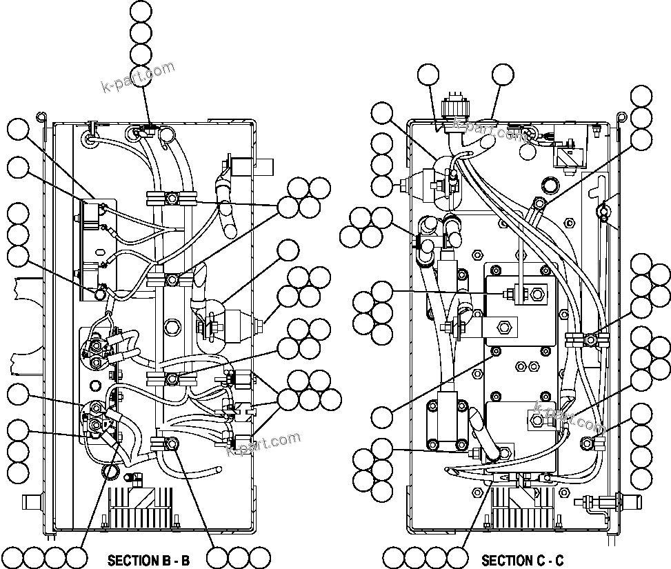 Komatsu parts book diagram for AFE57-AA 830E-AC S/N A30106 - A30108      ELK VALLEY COAL: BATTERY DISCONNECT BOX - 1