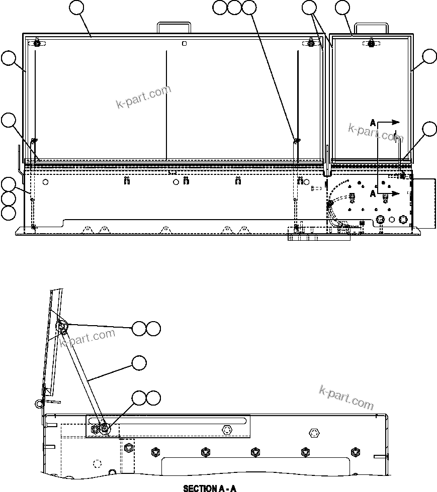 Komatsu parts book diagram for AFE57-AA 830E-AC S/N A30106 - A30108      ELK VALLEY COAL: BATTERY BOX - 2