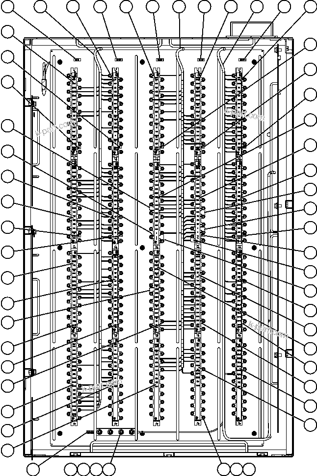 Komatsu parts book diagram for AFE57-AA 830E-AC S/N A30106 - A30108      ELK VALLEY COAL: AUXILIARY CONTROL CABINET COMPONENTS - REAR WALL