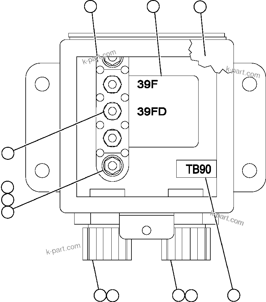 Komatsu parts book diagram for AFE57-AA 830E-AC S/N A30106 - A30108      ELK VALLEY COAL: JUNCTION BOX ASSEMBLY - L.H. (EK9835)