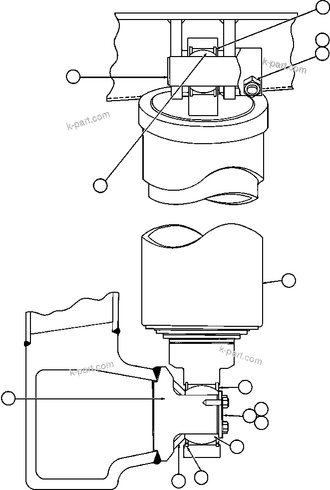 Komatsu parts book diagram for AFE57-AA 830E-AC S/N A30106 - A30108      ELK VALLEY COAL: HOIST CYLINDER & MOUNTING