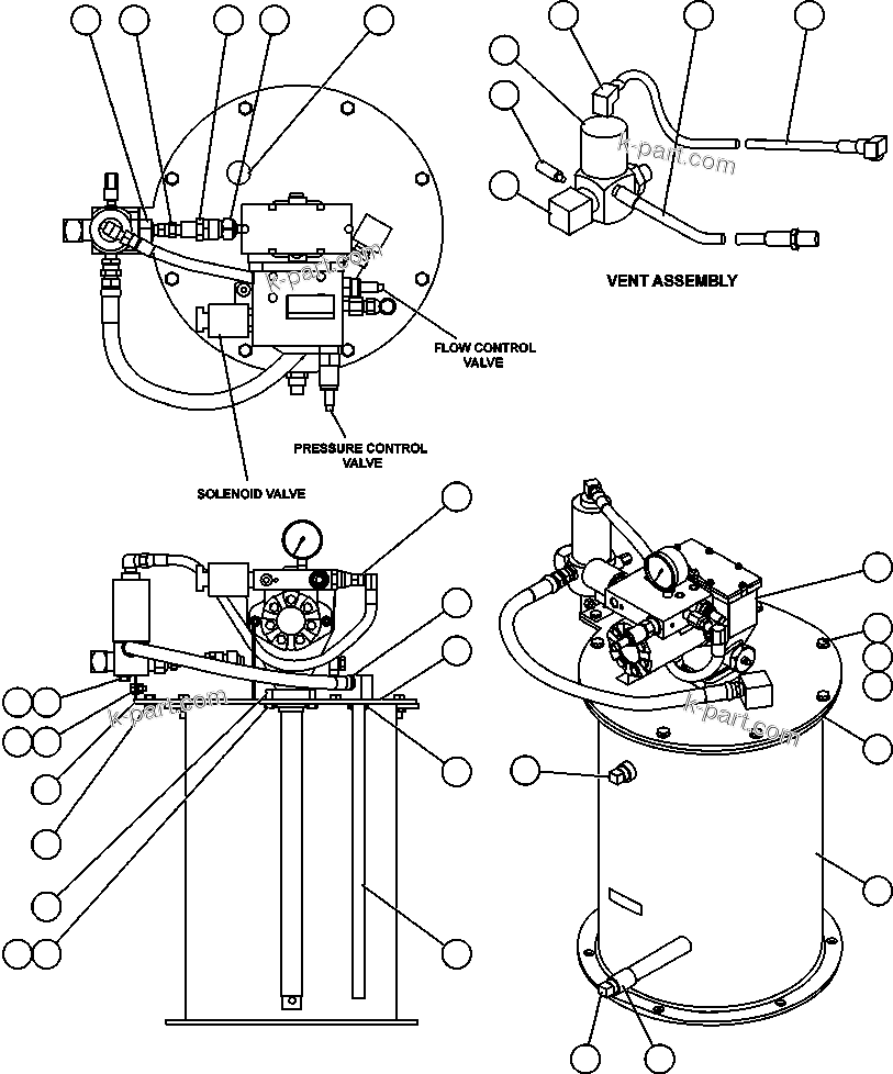 Komatsu parts book diagram for AFE57-AA 830E-AC S/N A30106 - A30108      ELK VALLEY COAL: LUBE PUMP/CONTAINER ASSEMBLY (PC1768)