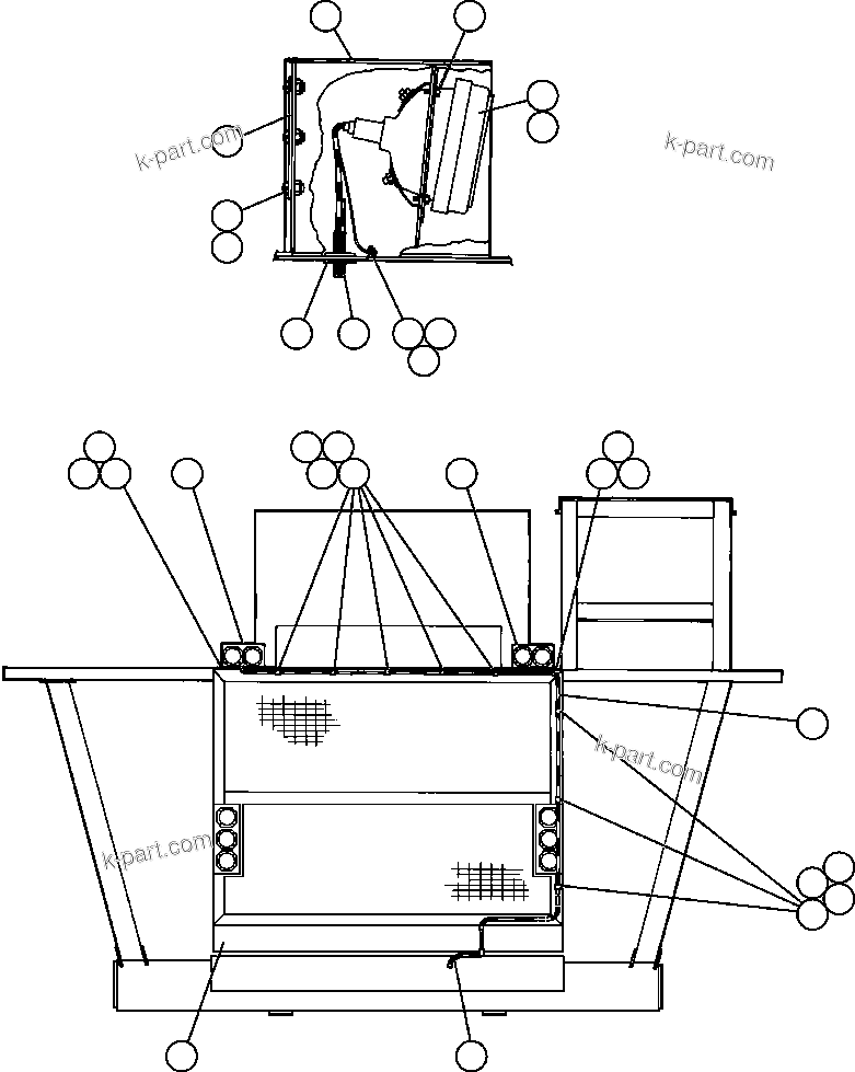 Komatsu parts book diagram for AFE57-AA 830E-AC S/N A30106 - A30108      ELK VALLEY COAL: HI-MOUNTED HEAD LIGHTS