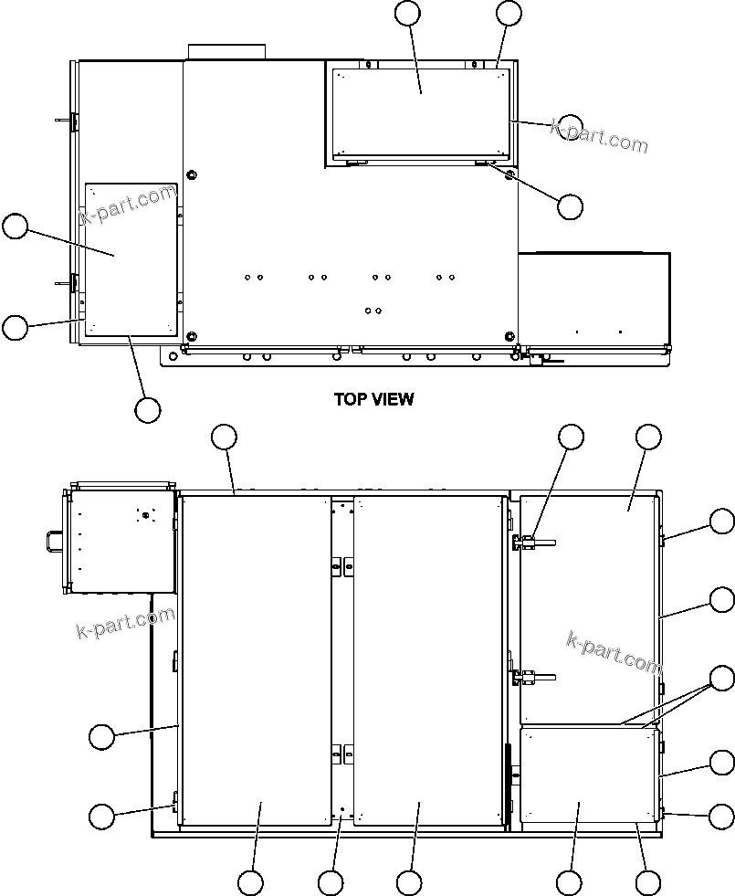 Komatsu parts book diagram for AFE57-AA 830E-AC S/N A30106 - A30108      ELK VALLEY COAL: CONTROL CABINET - DOORS & COVERS (GE1767)