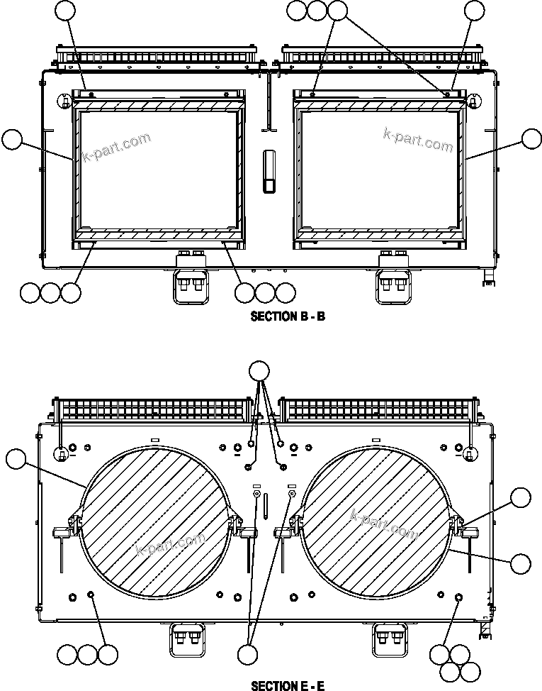 Komatsu parts book diagram for AFE57-AA 830E-AC S/N A30106 - A30108      ELK VALLEY COAL: RETARDING GRID ASSEMBLY - 3 (PC1645)