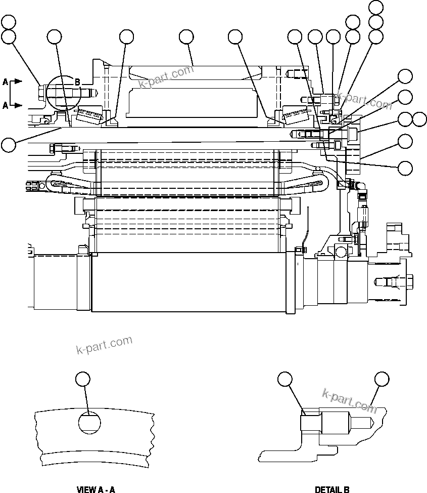 Komatsu parts book diagram for AFE57-AA 830E-AC S/N A30106 - A30108      ELK VALLEY COAL: MOTORIZED WHEEL - GEB25C2 - 1 (PC2391)