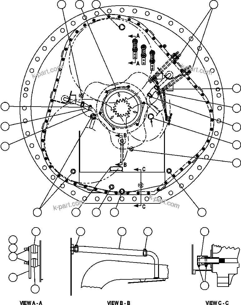 Komatsu parts book diagram for AFE57-AA 830E-AC S/N A30106 - A30108      ELK VALLEY COAL: MOTORIZED WHEEL - GEB25C2 - 5 (PC2391)