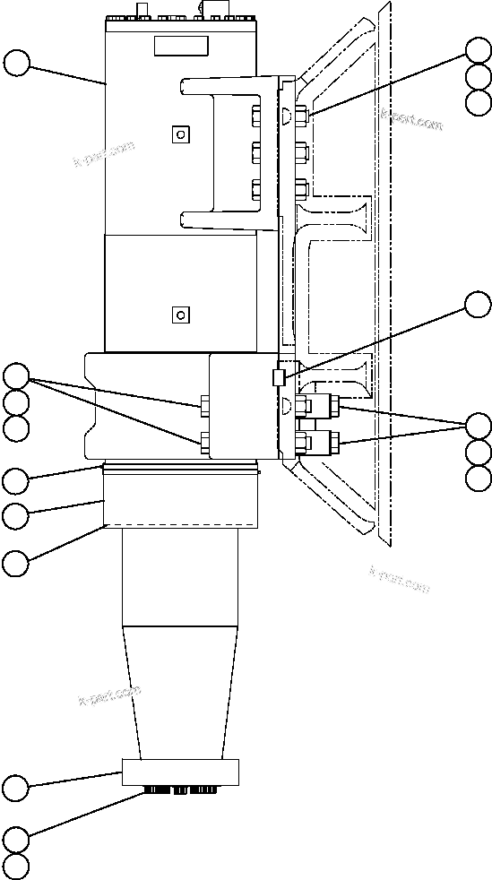 Komatsu parts book diagram for AFE57-AM 830E-1AC S/N A30162, A30163, A30165 - A30167, A30170 - A30173     MACARTHUR: FRONT SUSPENSION MOUNTING