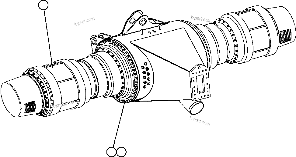 Komatsu parts book diagram for AFE57-AM 830E-1AC S/N A30162, A30163, A30165 - A30167, A30170 - A30173     MACARTHUR: WHEEL MOTOR MOUNTING