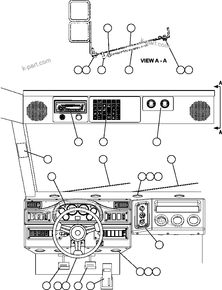 Komatsu parts book diagram for AFE57-AM 830E-1AC S/N A30162, A30163, A30165 - A30167, A30170 - A30173     MACARTHUR: OPERATOR CONTROLS & CAB FEATURES