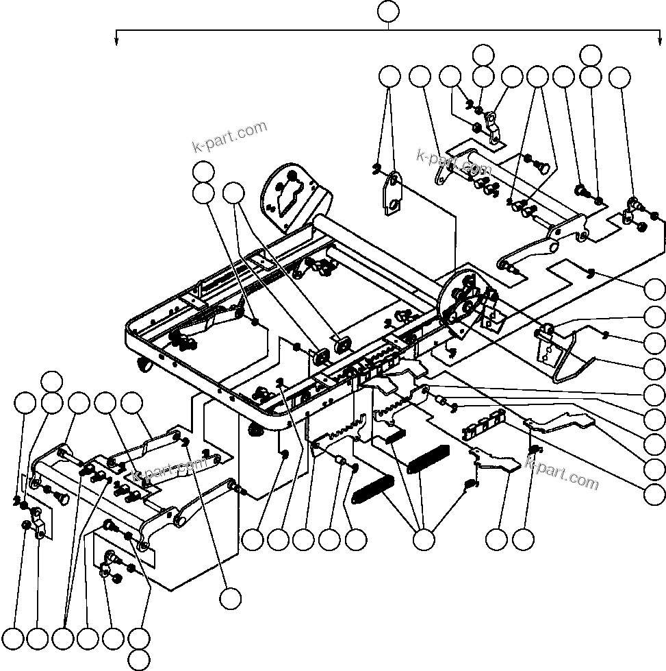 Komatsu parts book diagram for AFE57-AM 830E-1AC S/N A30162, A30163, A30165 - A30167, A30170 - A30173     MACARTHUR: OPERATOR'S SEAT ASSEMBLY   4/6 (PC2324)