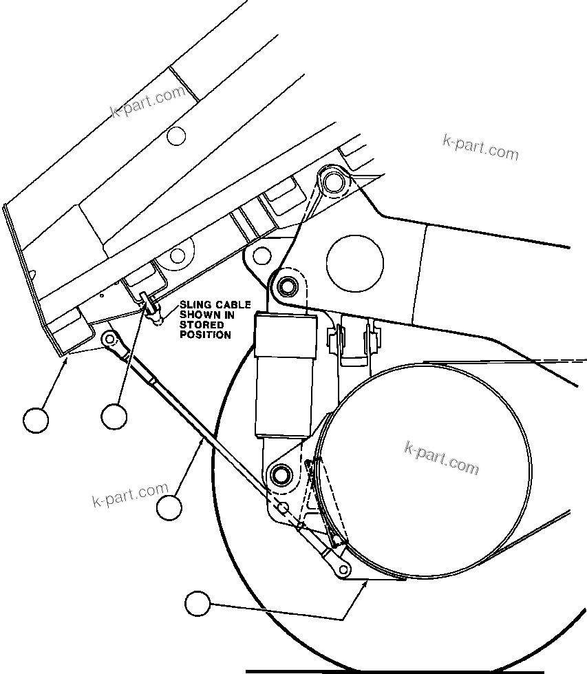Komatsu parts book diagram for AFE57-AM 830E-1AC S/N A30162, A30163, A30165 - A30167, A30170 - A30173     MACARTHUR: BODY CABLE SLING INSTALLATION