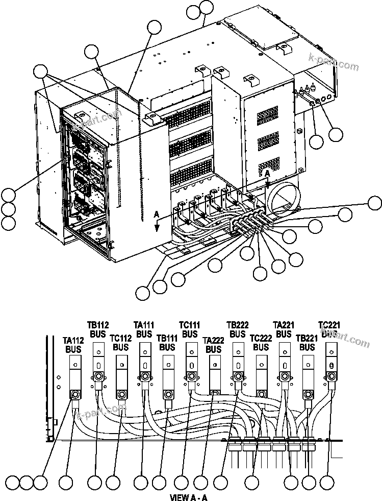 Komatsu parts book diagram for AFE57-AM 830E-1AC S/N A30162, A30163, A30165 - A30167, A30170 - A30173     MACARTHUR: CONTROL CABINET WIRING