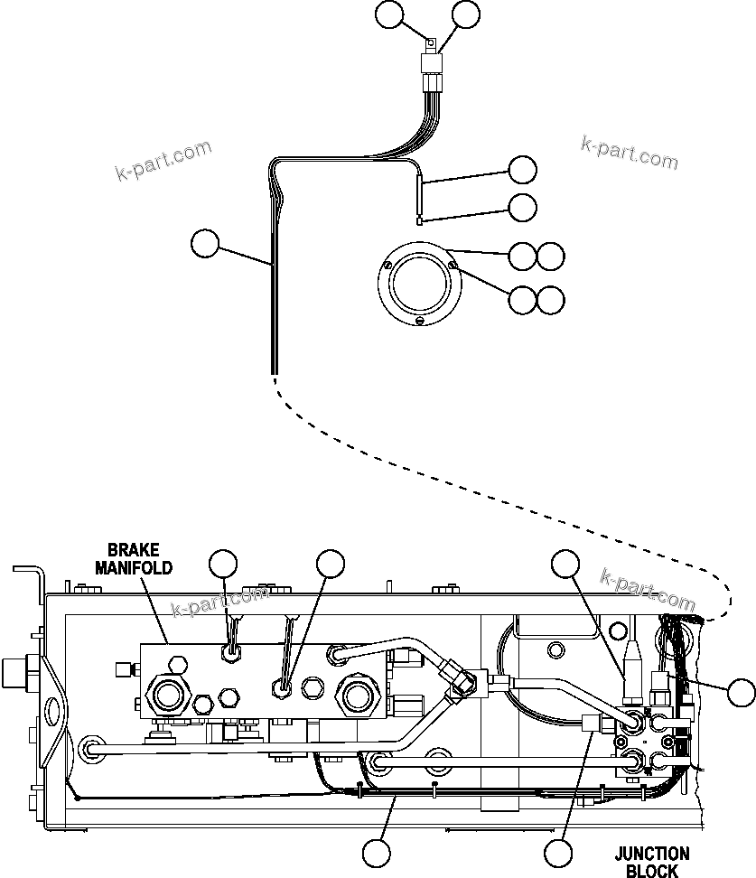Komatsu parts book diagram for AFE57-AM 830E-1AC S/N A30162, A30163, A30165 - A30167, A30170 - A30173     MACARTHUR: BRAKE CABINET WIRING