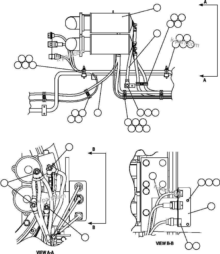 Komatsu parts book diagram for AFE57-AM 830E-1AC S/N A30162, A30163, A30165 - A30167, A30170 - A30173     MACARTHUR: ENGINE WIRING ( 1/3)