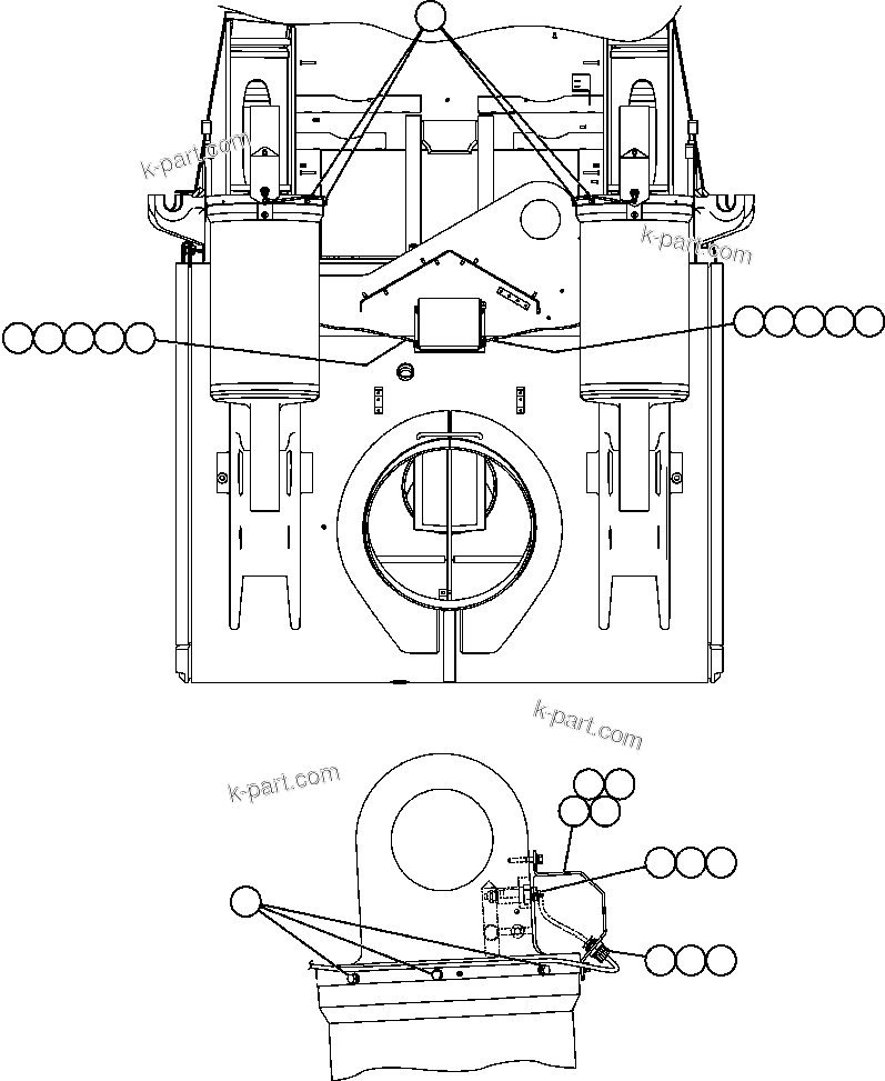Komatsu parts book diagram for AFE57-AM 830E-1AC S/N A30162, A30163, A30165 - A30167, A30170 - A30173     MACARTHUR: PAYLOAD METER III - REAR SUSPENSIONS