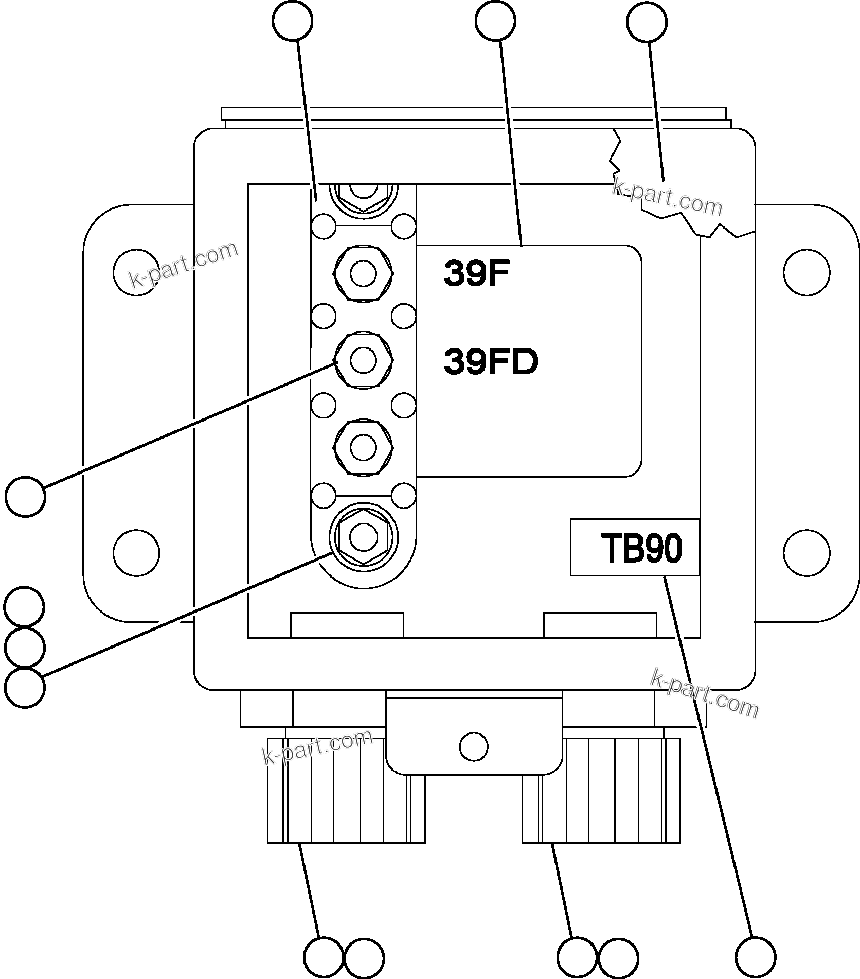 Komatsu parts book diagram for AFE57-AM 830E-1AC S/N A30162, A30163, A30165 - A30167, A30170 - A30173     MACARTHUR: JUNCTION BOX ASSEMBLY - L.H. (EK9835)