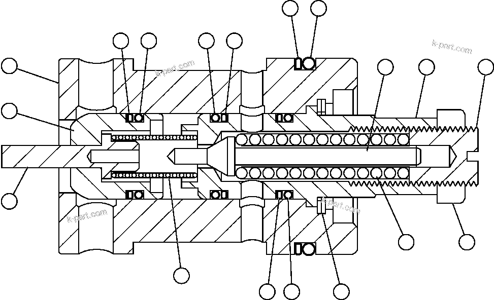 Komatsu parts book diagram for AFE57-AM 830E-1AC S/N A30162, A30163, A30165 - A30167, A30170 - A30173     MACARTHUR: RELIEF VALVE ASSEMBLY (VE3567)