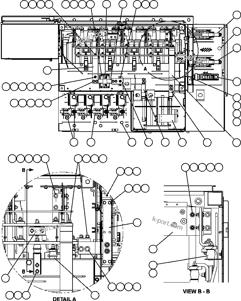 Komatsu parts book diagram for AFE57-AM 830E-1AC S/N A30162, A30163, A30165 - A30167, A30170 - A30173     MACARTHUR: CONTROL CABINET - TOP (PC2522)