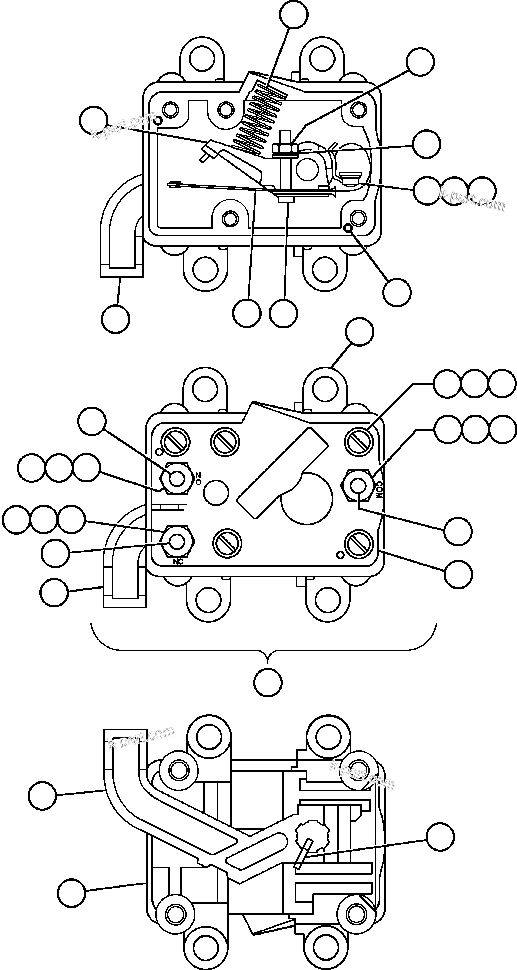 Komatsu parts book diagram for AFE57-AM 830E-1AC S/N A30162, A30163, A30165 - A30167, A30170 - A30173     MACARTHUR: POSITION SENSOR INTERLOCK (VE3530)