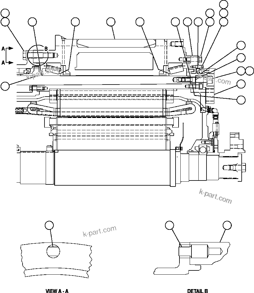 Komatsu parts book diagram for AFE57-AM 830E-1AC S/N A30162, A30163, A30165 - A30167, A30170 - A30173     MACARTHUR: MOTORIZED WHEEL - GEB25C2  2/7 (PC2590)