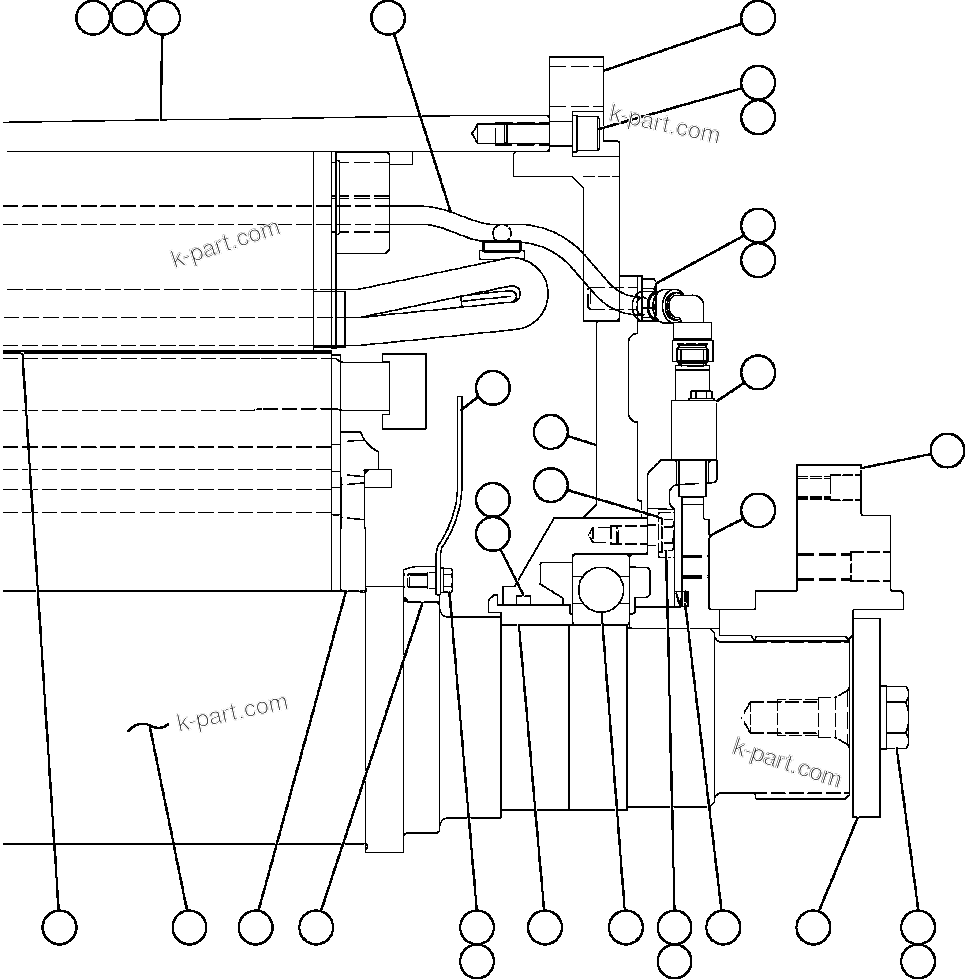 Komatsu parts book diagram for AFE57-AM 830E-1AC S/N A30162, A30163, A30165 - A30167, A30170 - A30173     MACARTHUR: MOTORIZED WHEEL - GEB25C2  5/7 (PC2590)