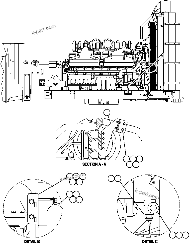 Komatsu parts book diagram for AFE57-AQ 830E-1AC S/N A30174-A30176 & A30183 - A30185     HUNTER VALLEY: COOLING MISCELLANEOUS