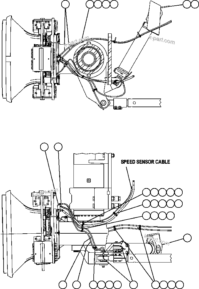 Komatsu parts book diagram for AFE57-AQ 830E-1AC S/N A30174-A30176 & A30183 - A30185     HUNTER VALLEY: FRONT LUBRICATION GROUP