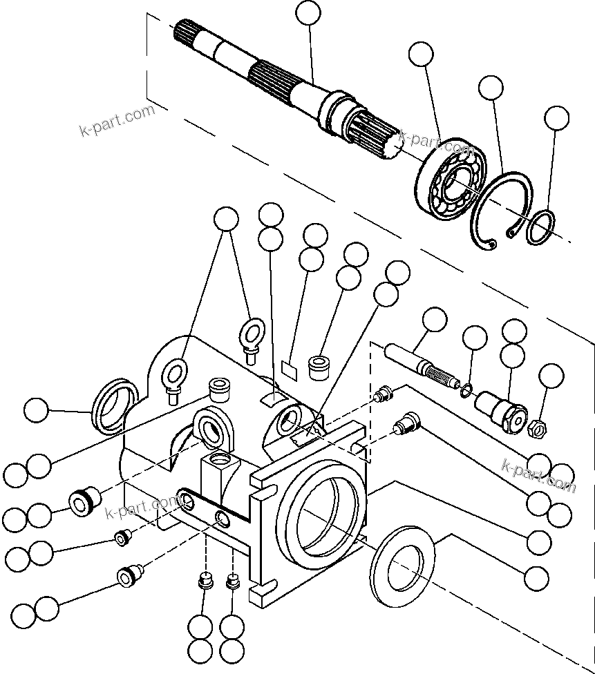 Komatsu parts book diagram for AFE57-AQ 830E-1AC S/N A30174-A30176 & A30183 - A30185     HUNTER VALLEY: STEERING PUMP HOUSING (FRONT) (PC1141)