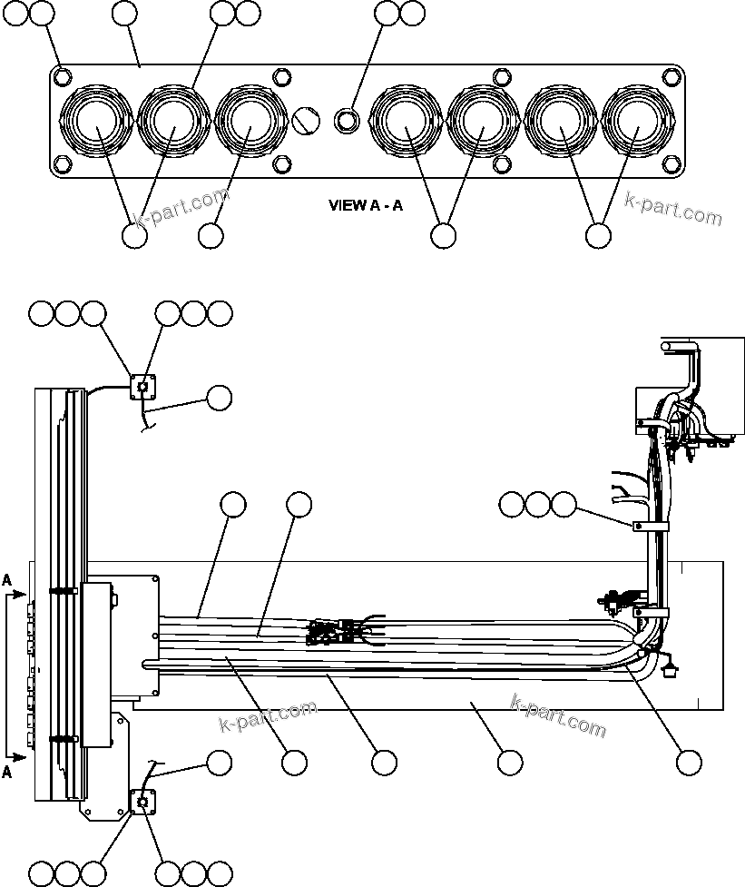 Komatsu parts book diagram for AFE57-AQ 830E-1AC S/N A30174-A30176 & A30183 - A30185     HUNTER VALLEY: CAB CONNECTOR PLATE & WIRING