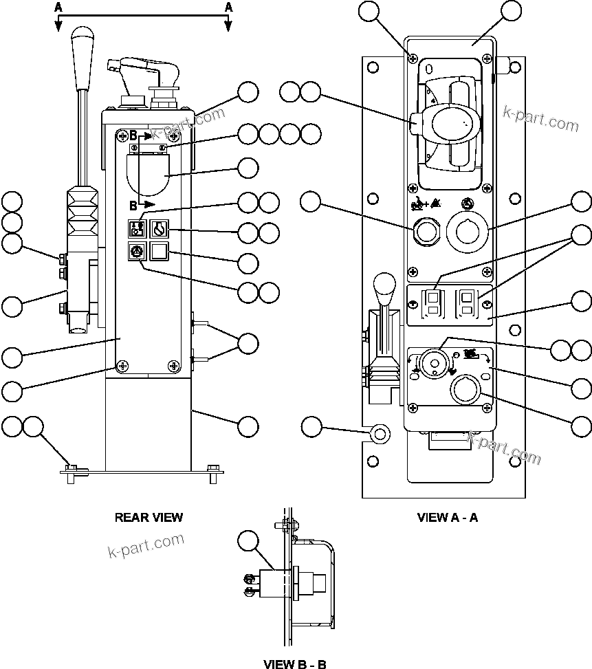 Komatsu parts book diagram for AFE57-AQ 830E-1AC S/N A30174-A30176 & A30183 - A30185     HUNTER VALLEY: CENTER CONSOLE MODULE INSTALLATION