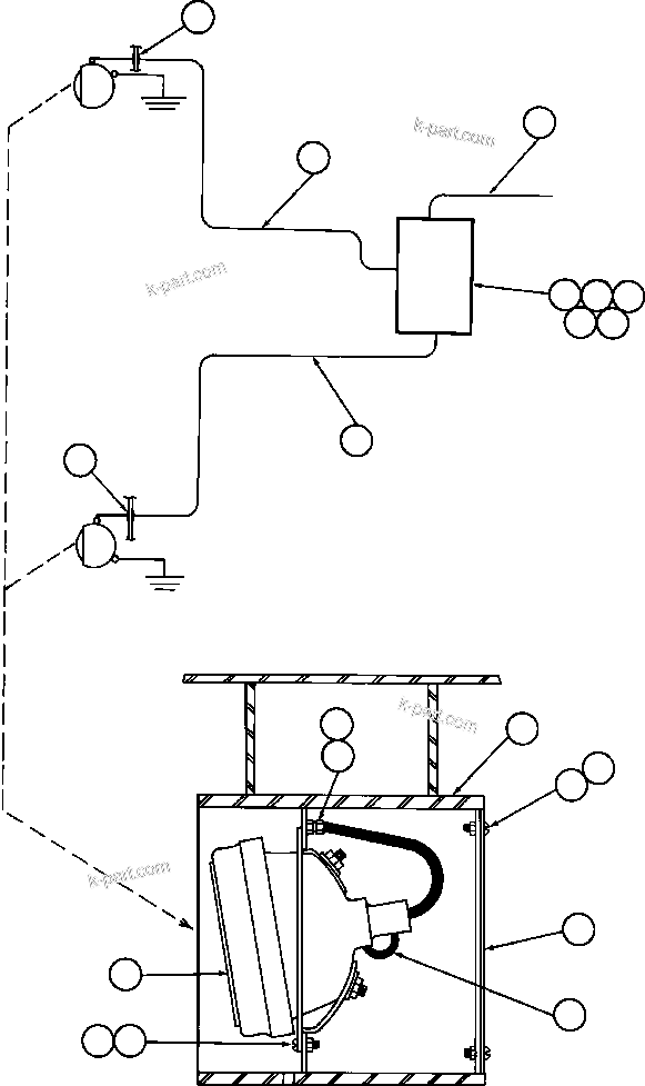 Komatsu parts book diagram for AFE57-AQ 830E-1AC S/N A30174-A30176 & A30183 - A30185     HUNTER VALLEY: REAR TURN & CLEARANCE LIGHTS