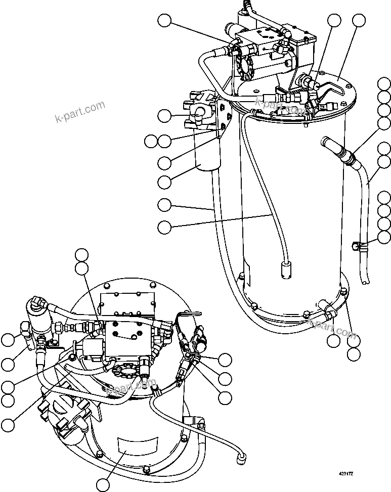 Komatsu parts book diagram for AFE57-AQ 830E-1AC S/N A30174-A30176 & A30183 - A30185     HUNTER VALLEY: AUTOMATIC LUBRICATION SYSTEM ( 1/3)