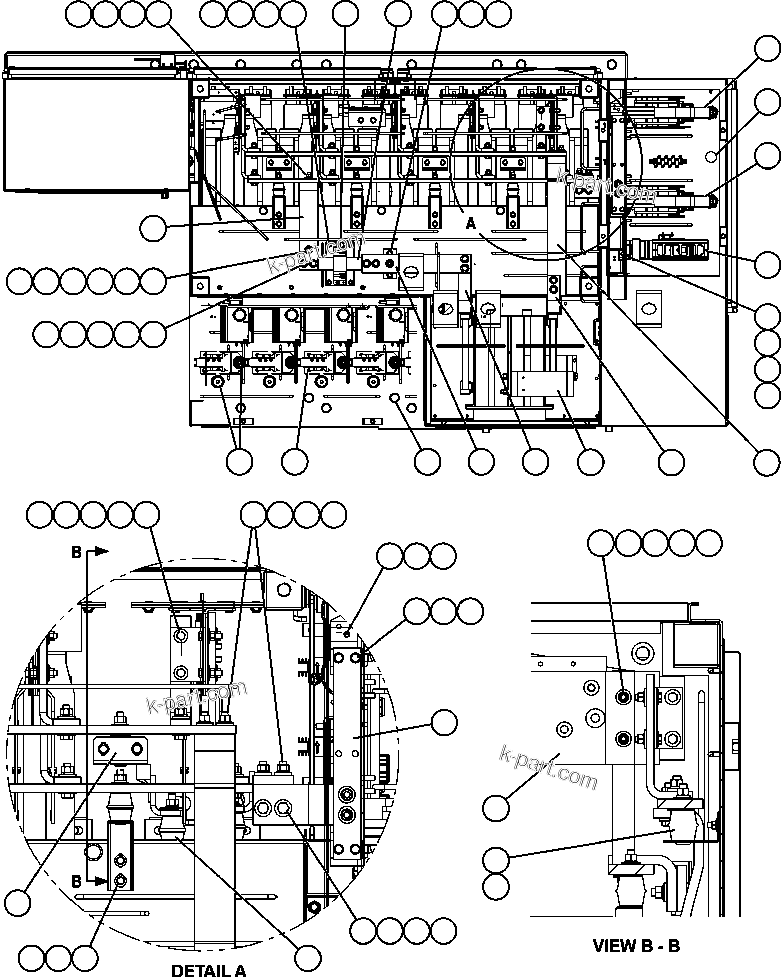 Komatsu parts book diagram for AFE57-AQ 830E-1AC S/N A30174-A30176 & A30183 - A30185     HUNTER VALLEY: CONTROL CABINET - TOP (PC2522)