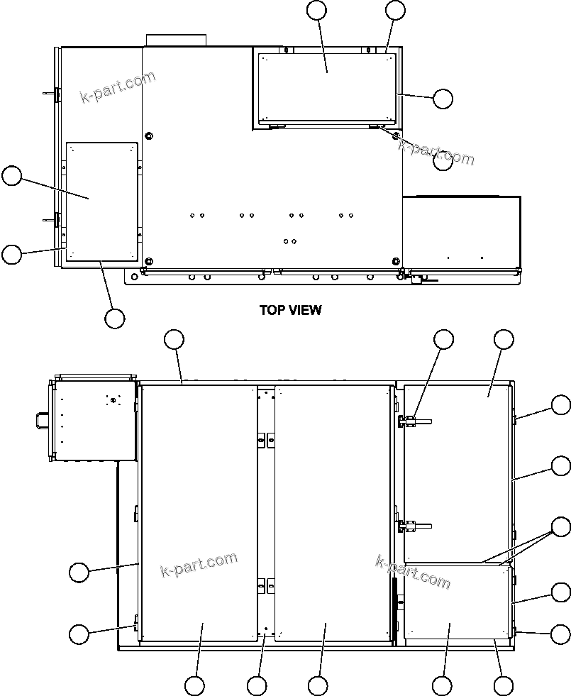 Komatsu parts book diagram for AFE57-AQ 830E-1AC S/N A30174-A30176 & A30183 - A30185     HUNTER VALLEY: CONTROL CABINET - DOORS & COVERS  1/2 (GE1767)
