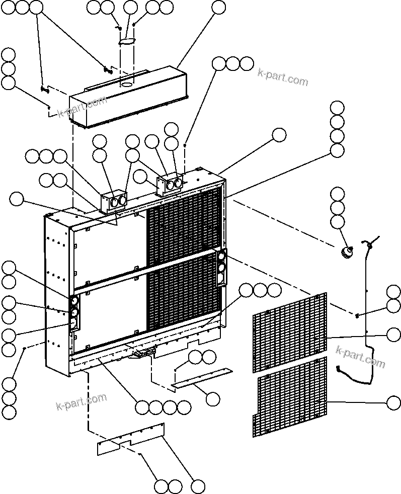 Komatsu parts book diagram for AFE57-AT 830E-1AC S/N A30182, A30186-A30187, A30191-A30193      CARDINAL RIVER / NORTH AMERICAN CONSTRUCTION: HOOD & GRILLE