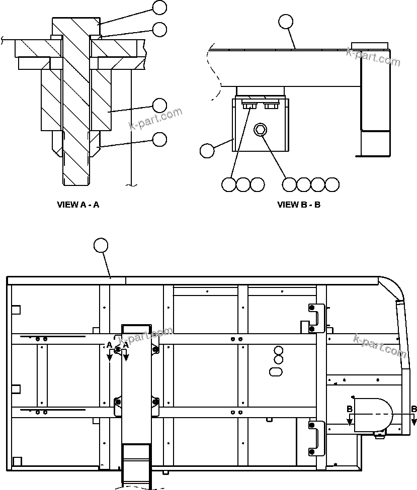Komatsu parts book diagram for AFE57-AT 830E-1AC S/N A30182, A30186-A30187, A30191-A30193      CARDINAL RIVER / NORTH AMERICAN CONSTRUCTION: R.H. DECK & MOUNTING