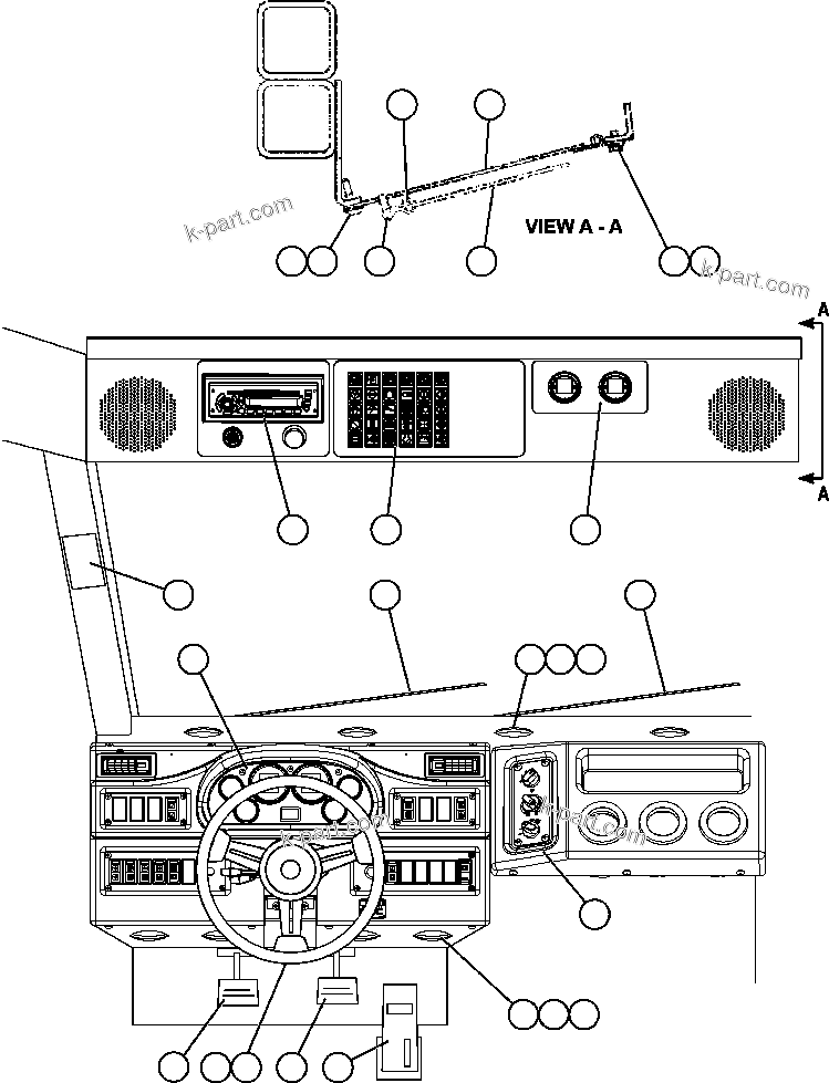 Komatsu parts book diagram for AFE57-AT 830E-1AC S/N A30182, A30186-A30187, A30191-A30193      CARDINAL RIVER / NORTH AMERICAN CONSTRUCTION: OPERATOR CONTROLS & CAB FEATURES