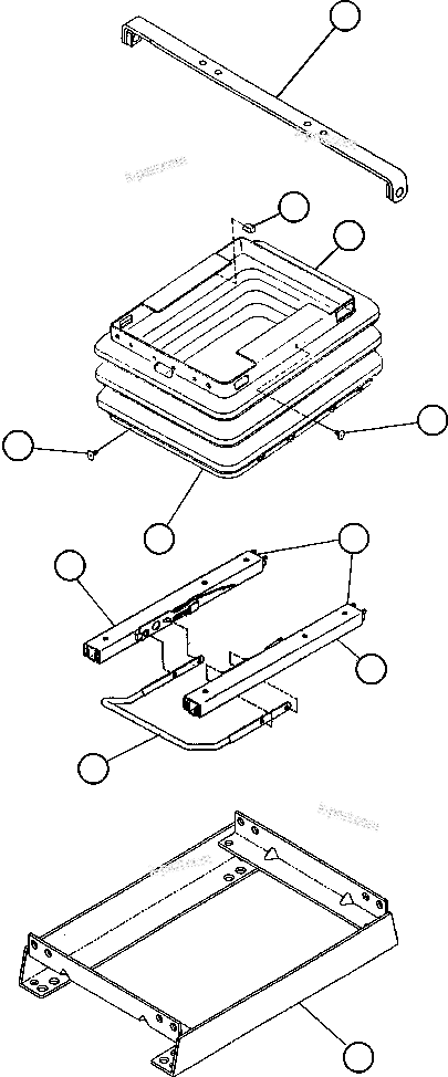 Komatsu parts book diagram for AFE57-AT 830E-1AC S/N A30182, A30186-A30187, A30191-A30193      CARDINAL RIVER / NORTH AMERICAN CONSTRUCTION: PASSENGER SEAT ASSEMBLY   6/6 (PC2371)