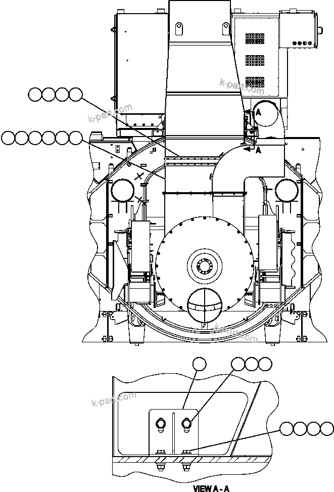 Komatsu parts book diagram for AFE57-AT 830E-1AC S/N A30182, A30186-A30187, A30191-A30193      CARDINAL RIVER / NORTH AMERICAN CONSTRUCTION: BLOWER INLET INSTALLATION ( 2/2)
