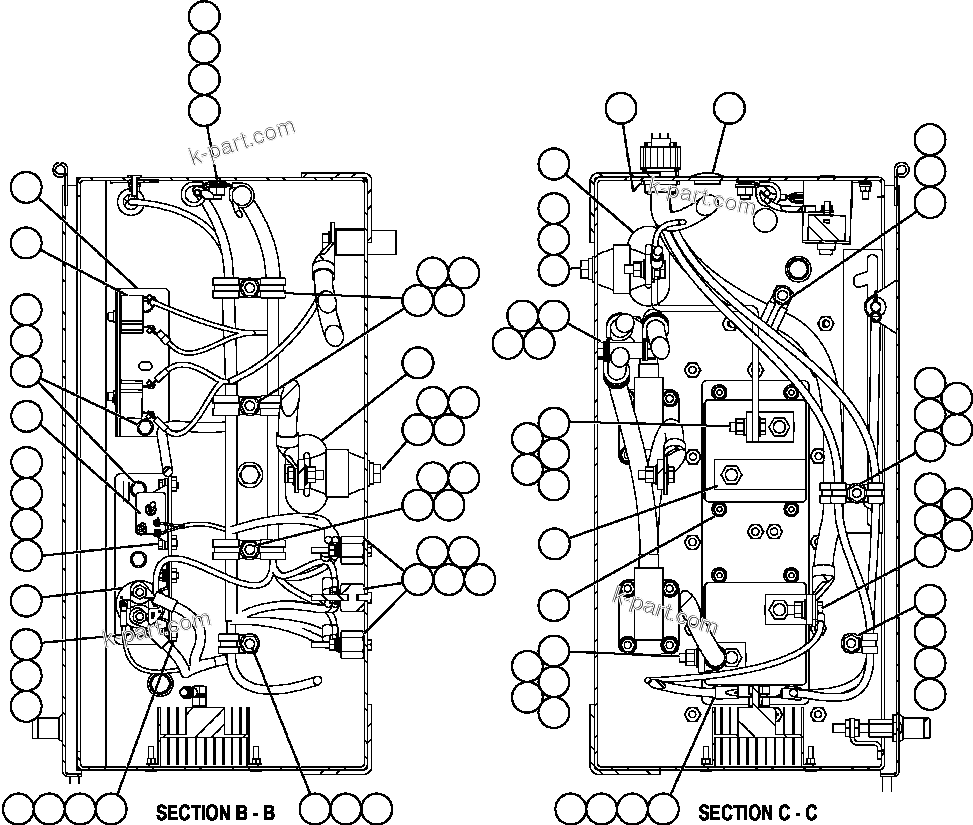 Komatsu parts book diagram for AFE57-AT 830E-1AC S/N A30182, A30186-A30187, A30191-A30193      CARDINAL RIVER / NORTH AMERICAN CONSTRUCTION: BATTERY DISCONNECT BOX  2/2