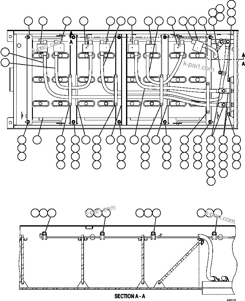 Komatsu parts book diagram for AFE57-AT 830E-1AC S/N A30182, A30186-A30187, A30191-A30193      CARDINAL RIVER / NORTH AMERICAN CONSTRUCTION: BATTERY BOX ( 1/3)